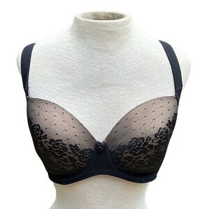 Bra underwire 34C black and tan lace